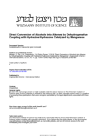 Direct Conversion of Alcohols into Alkenes by Dehydrogenative Coupling with Hydrazine/Hydrazone Catalyzed by Manganese