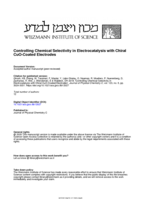 Controlling Chemical Selectivity in Electrocatalysis with Chiral CuO-Coated Electrodes
