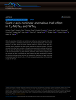 Giant c-axis nonlinear anomalous Hall effect in Td-MoTe2 and WTe2