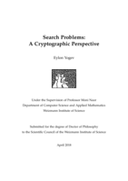 Search problems: A cryptographic perspective