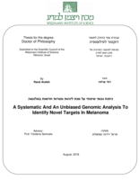 A systematic and an unbiased genomic analysis to identify novel targets in melanoma