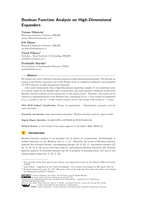 Boolean Function Analysis on High-Dimensional Expanders