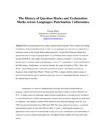 The History of Question Marks and Exclamation Marks across Languages: Punctuation Culturomics